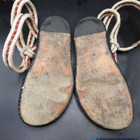 Isabel Marant Women's Beige Red Leather Strap Sandals Size EUR 40 w/COA - Picture 6 of 8